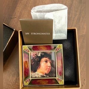 Vintage Jay Strongwater Leland Pave Corner 2” Frame Ruby Red